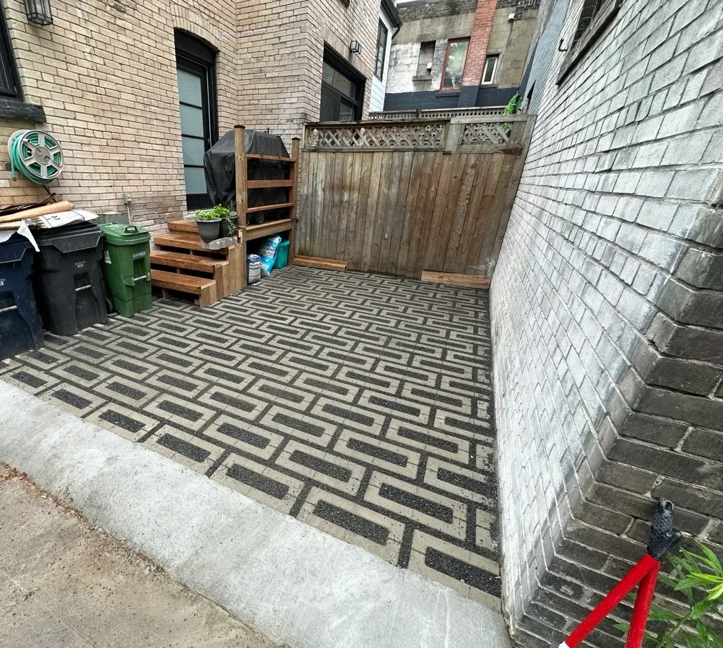 Backyard patio installation