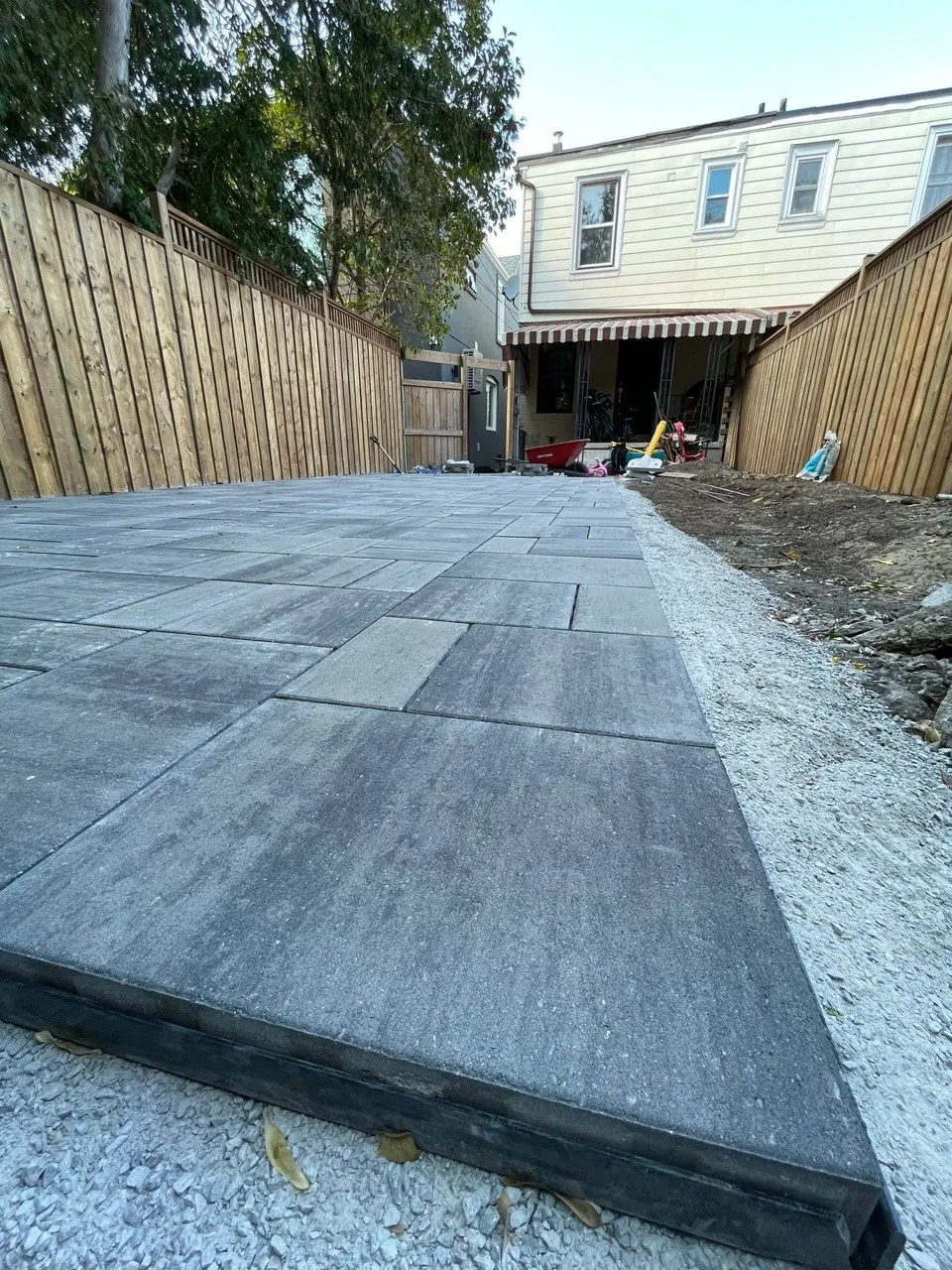 Concrete walkway installation
