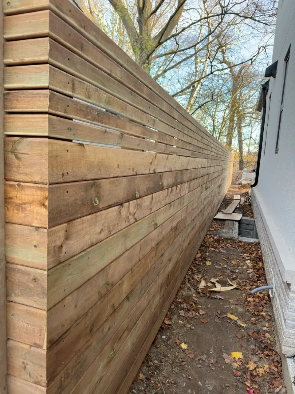 Privacy fence installation