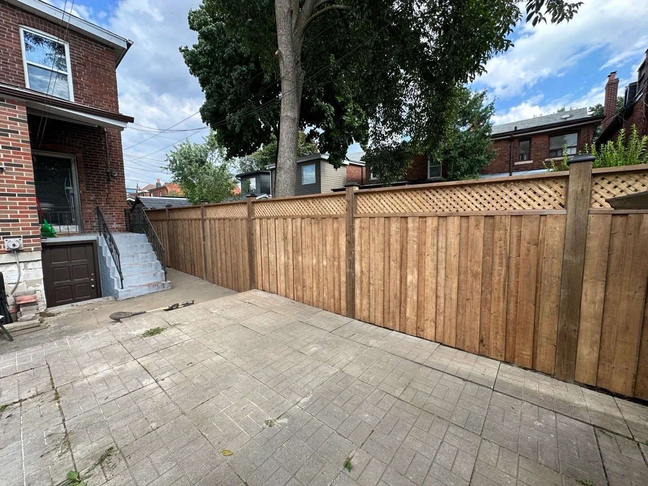 Backyard patio installation