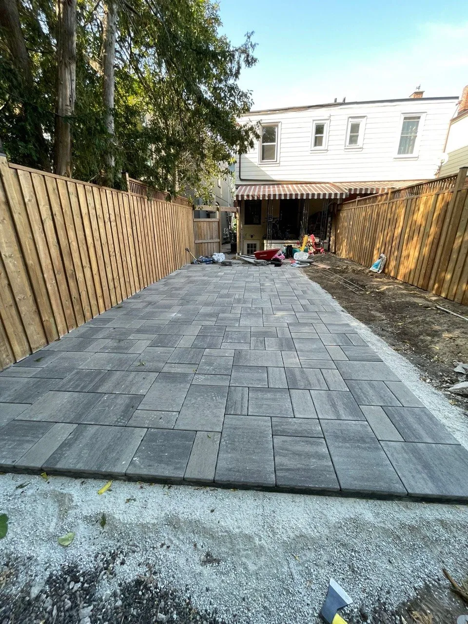 Backyard patio installation