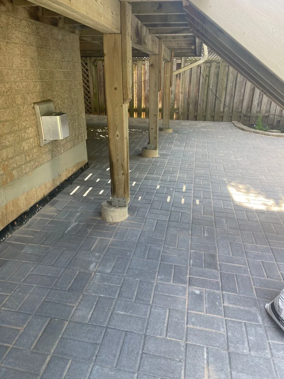 Backyard patio installation