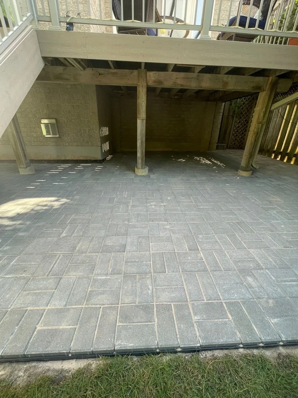 Backyard patio installation