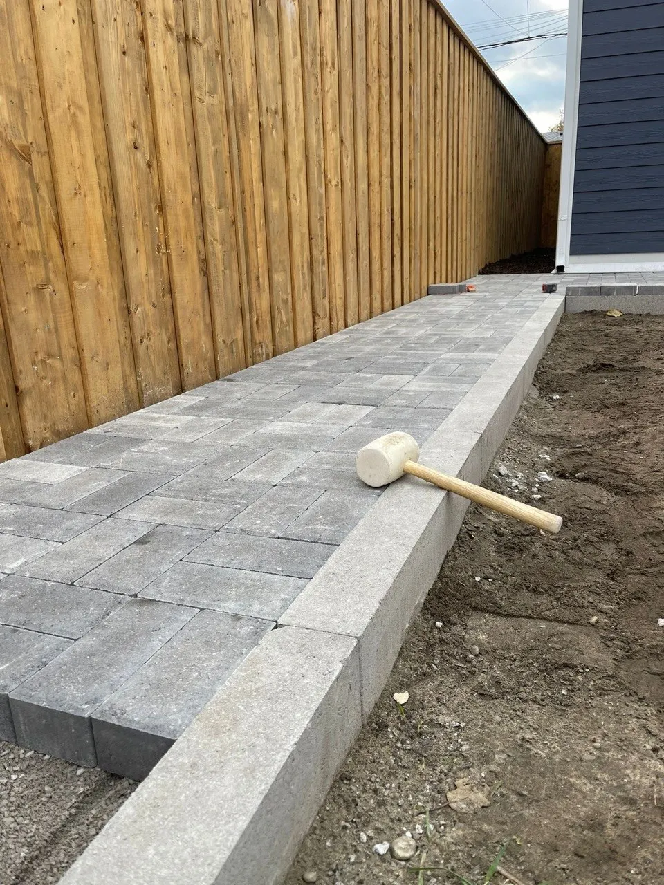 Backyard patio installation