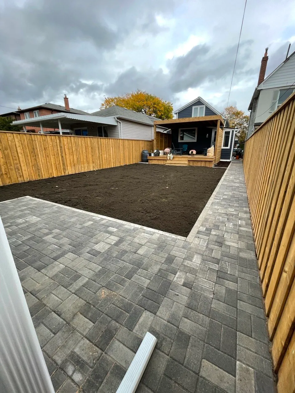Backyard patio installation