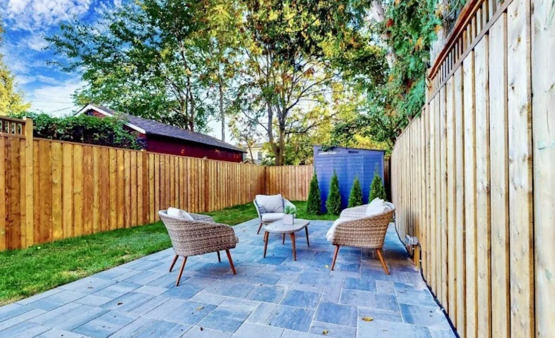Backyard patio installation