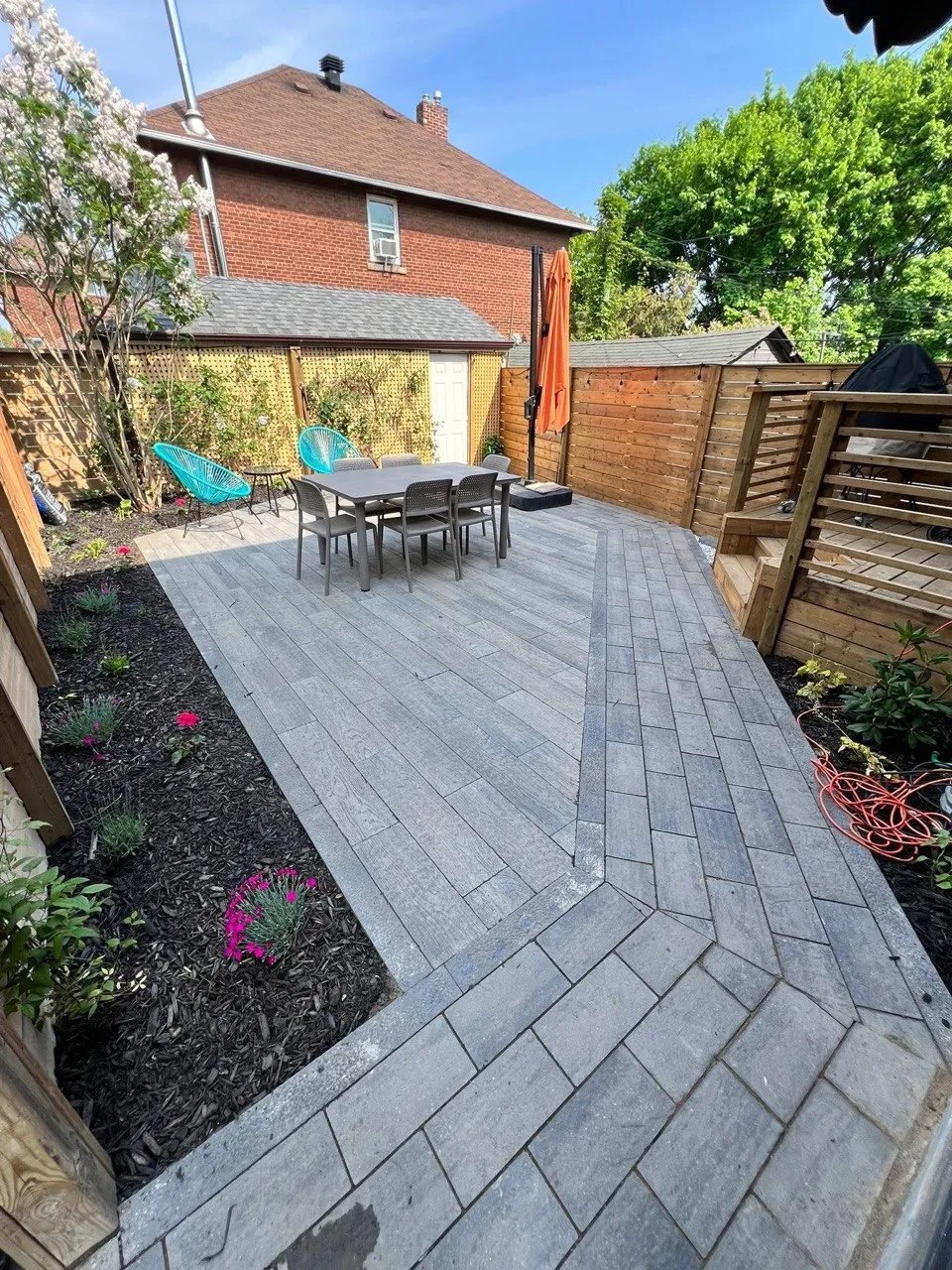Backyard patio installation